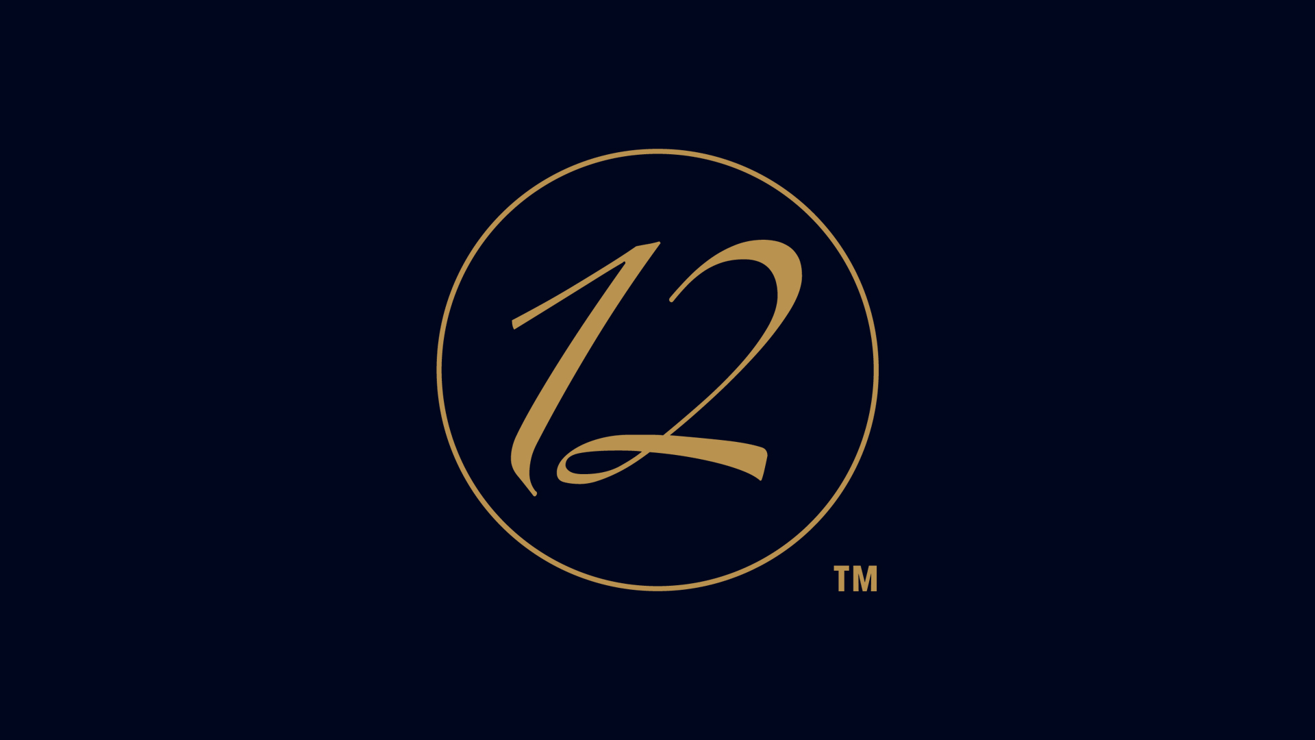 Logo: gold stylized number 12 inside a gold circle on a dark blue background (trademark symbol nearby)